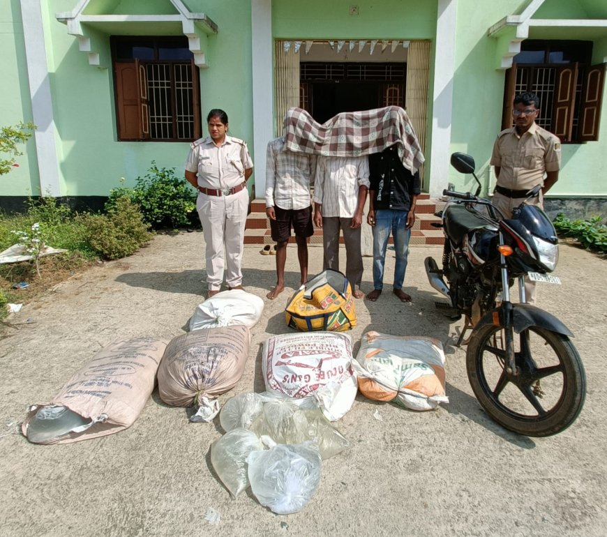 ଦେଶୀ ମଦ ସହିତ ମୋଟର ସାଇକେଲ ଜବତ, ୦୩ ଗିରଫ